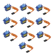 10pcs/lot lofty ambition SG90 9g Mini Micro Servo for RC for RC 250 450 Helicopter Airplane Car Drop Free Shippping DXW90