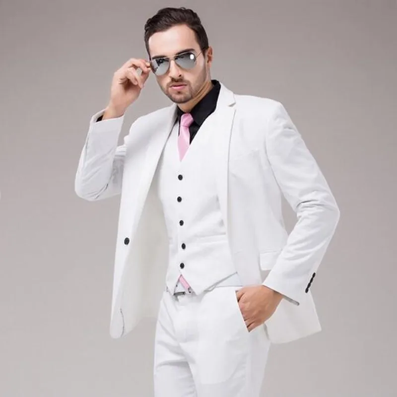 Синий Для мужчин Нарядные Костюмы для свадьбы Best человек Костюмы Slim Fit 3 предмета Жених Смокинги для женихов пользовательский размер и цвет пальто+ Штаны+ жилет