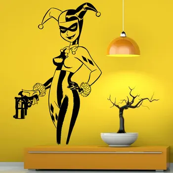 

Comics Harley Quinn Wall Sticker Vinyl Home Decor For Kids Room Bedroom Suicide Squad Decal Self Adhesive Wallpaper 3128