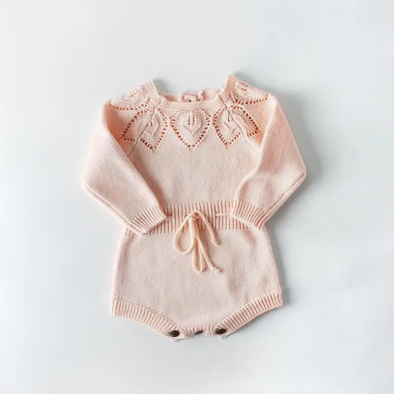 

2019 Spring Fall Twins Girl Knitted Long Sleeve Baby Bodysuits Kid Baby Girl Clothes Funny Climbing Suit Newborn Bodysuit Outfit