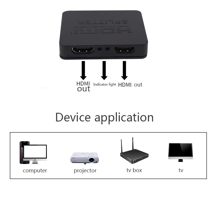 

Mini hdmi splitter 1 to 2 4K hdmi splitter for PC monitor TV Box projector Ultra HDMI split interface with signal amp capability