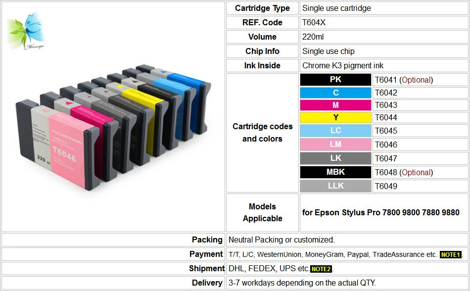 7880 9880 220ml pigment