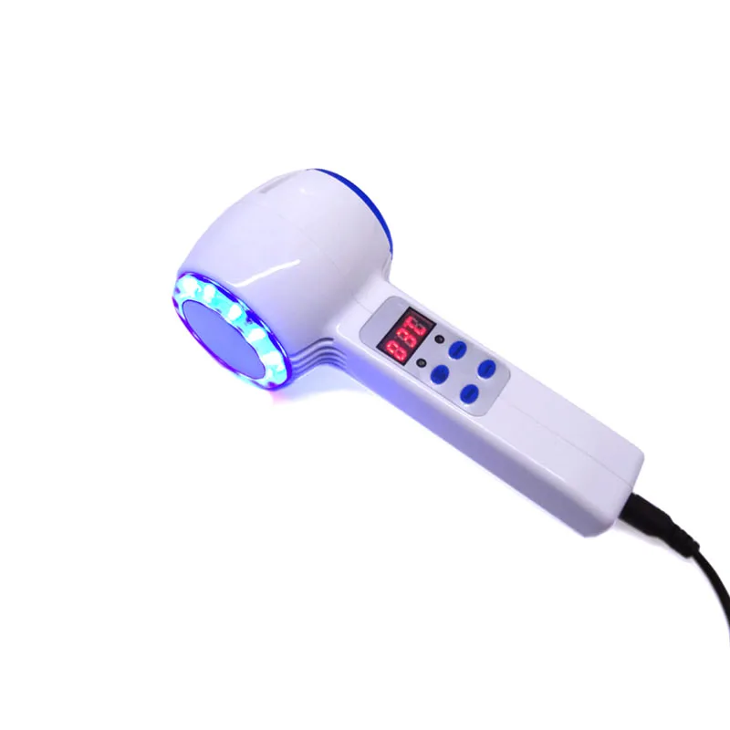 Blue LED Hot Cold Hammer Cryotherapy Facial Beauty Machine Warm Ice Cool Clam Skin Tightening Shrink Pore Massage 4