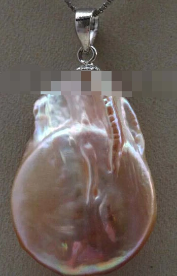 

Jew2439 Pink Baroque Reborn Keshi Pearl Pendant 925silver