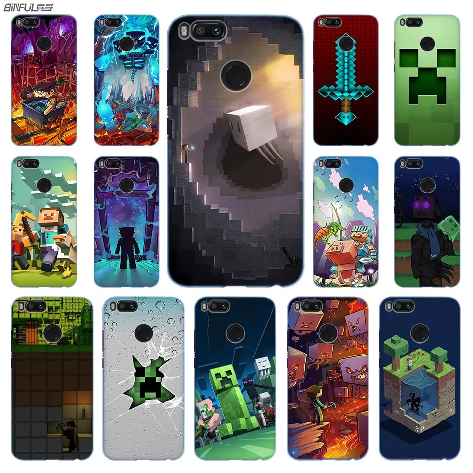 

Creeper Minecraft Anime Phone Case PC for Xiaomi Mi 9 8 8SE 5X 6x A2 Lite Pocophone f1 Mix 2s Max 2 3 64G Cover