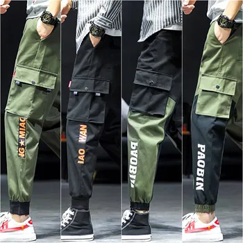 

2019 Men Joggers Casual Harem Pants Streetwear Letter Print Slim Trousers Male Popular Fashion Cargo Pants High Street Pants