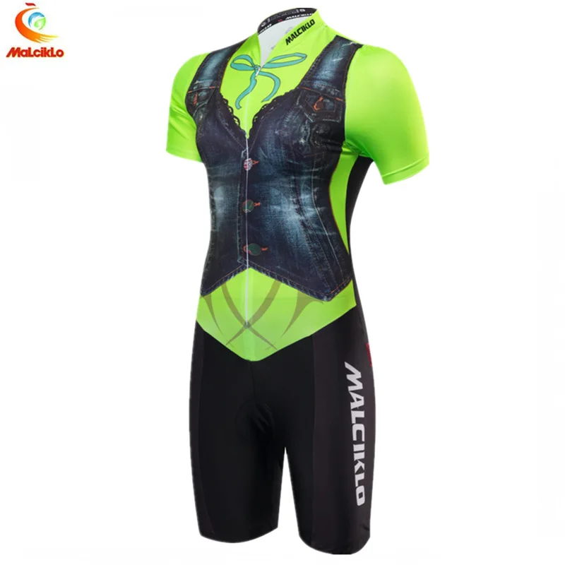 Malciklo Triathlon Skinsuit Woman Cycling Jersey Quick Dry