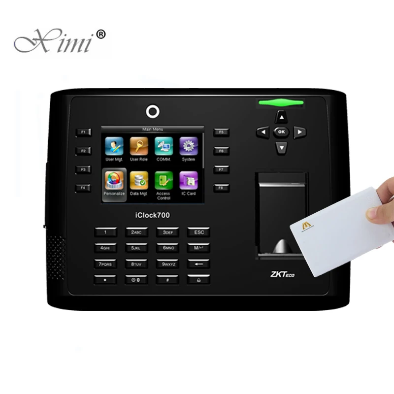 

Linux System 3.5inch 8000 Users Fingerprint Time Attendance With Camera And Backup Battery ZK iClock700 Access Control System