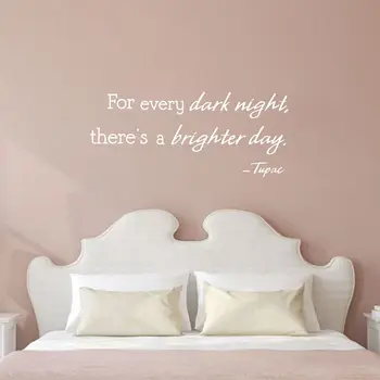 

Free shipping Tupac quotes For Every Dark Night There is a Brighter Day vinyl wall art decal sticker home decor ,m2013