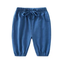 Новые летние штаны для малышей однотонные мягкие хлопковые штаны-шаровары для маленьких девочек, повседневные штаны для малышей Детская одежда