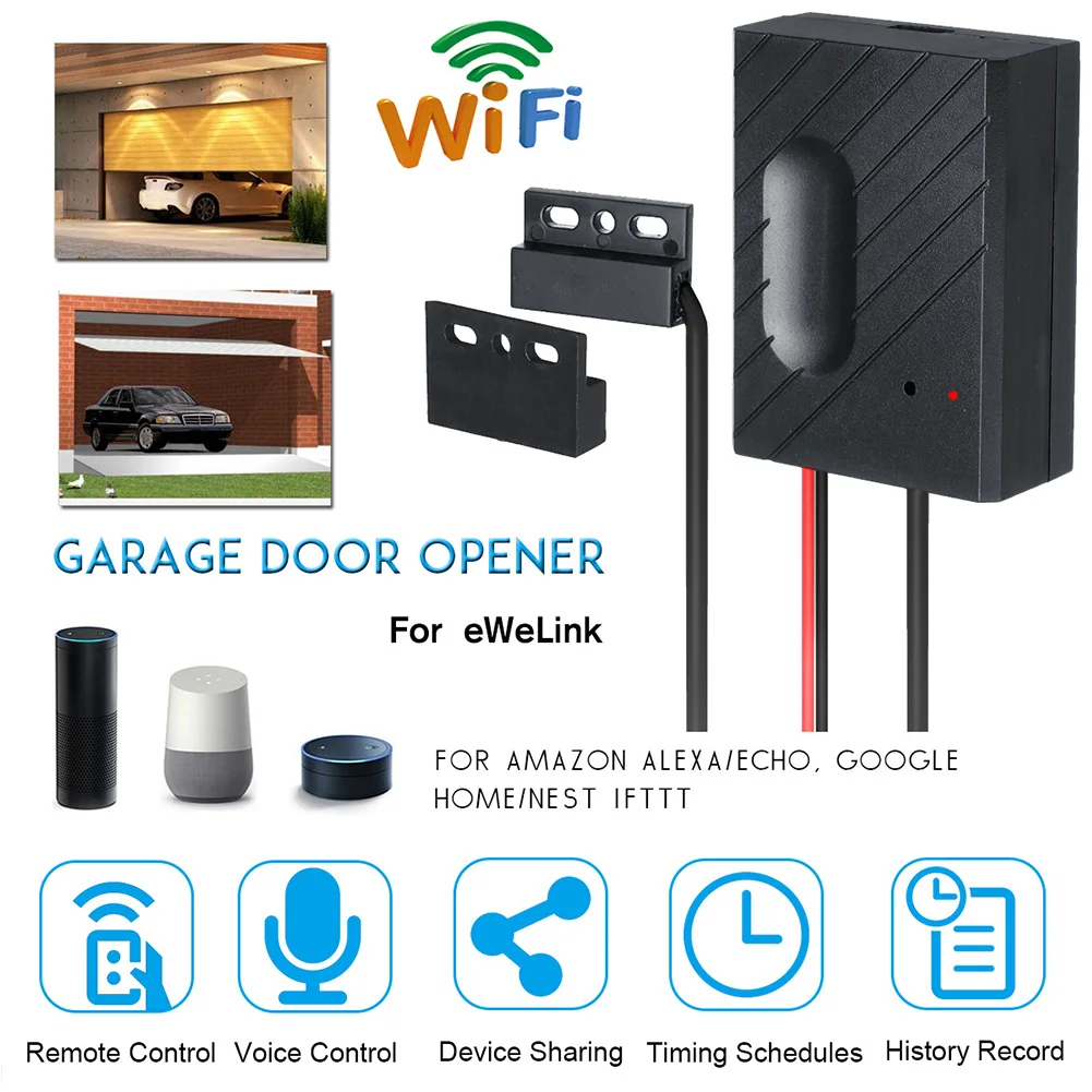 

Remote Control Mini Practical APP WiFi Accessory Durable Garage Door Gate Opener Home Car Smart Install For EWeLink