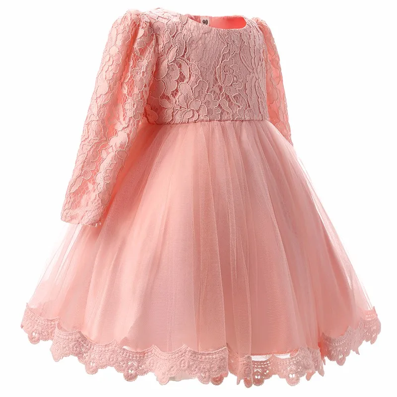 Autumn Baby Girl Dress Long Sleeve Pink White Infant Dress For Baptism Christening First Birthday Party Toddler Girls Clothes HTB1wlbsNXXXXXX.aXXXq6xXFXXXF - Autumn Baby Girl Dress Long Sleeve Pink White Infant Dress For Baptism Christening First Birthday Party Toddler Girls Clothes
