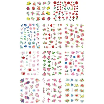 

11 PCS / LOT SELF-ADHESIVE 3D NAIL TATTOOS STICKER FLOWER TROPICAL LEAF PLANT HYACINTH DAFFODIL CHRYSANTHEMUM E952-962