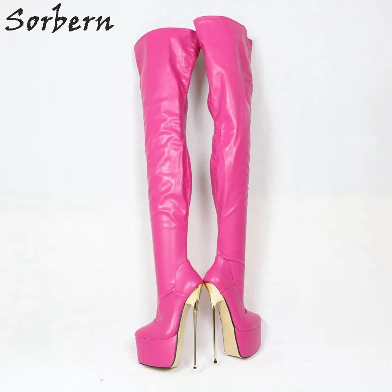 Gabelung Plattform Color Für Spitze Schuhe Heels Hohe Heißer Metall Matt Mode Lange Rosa Dünne Custom High Boot Stiefel Benutzerdefinierte Zehen Sorbern peach Frauen Damen 7wxtSq1Y