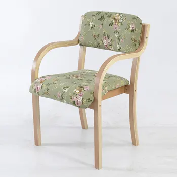 

Fashion minimalist Japanese solid wood wood chair conference chair study chair computer armrest single chair bag