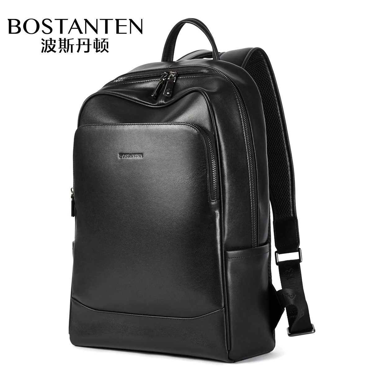 Мужской рюкзак Bostanten из натуральной кожи, модная дорожная сумка для компьютера, водонепроницаемая сумка большой емкости, снижающая стресс, сумки из коровьей кожи