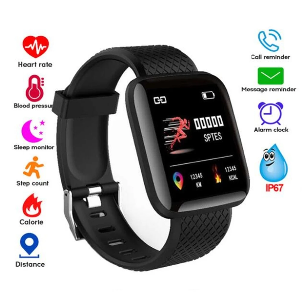 

New 116 Plus Smart Wristband Heart Rate Monitor Blood Pressure Waterproof Sport Band Watch Activity Tracker For Android IOS