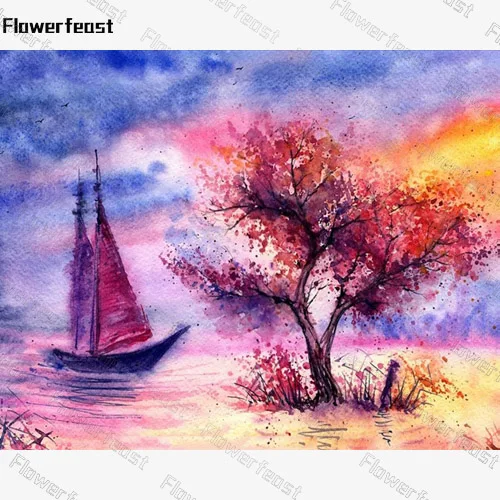 

5D diy diamond painting landscape sea tree diamond embroidery cross stitch kits picture of rhinestones sale christmas gifts arts