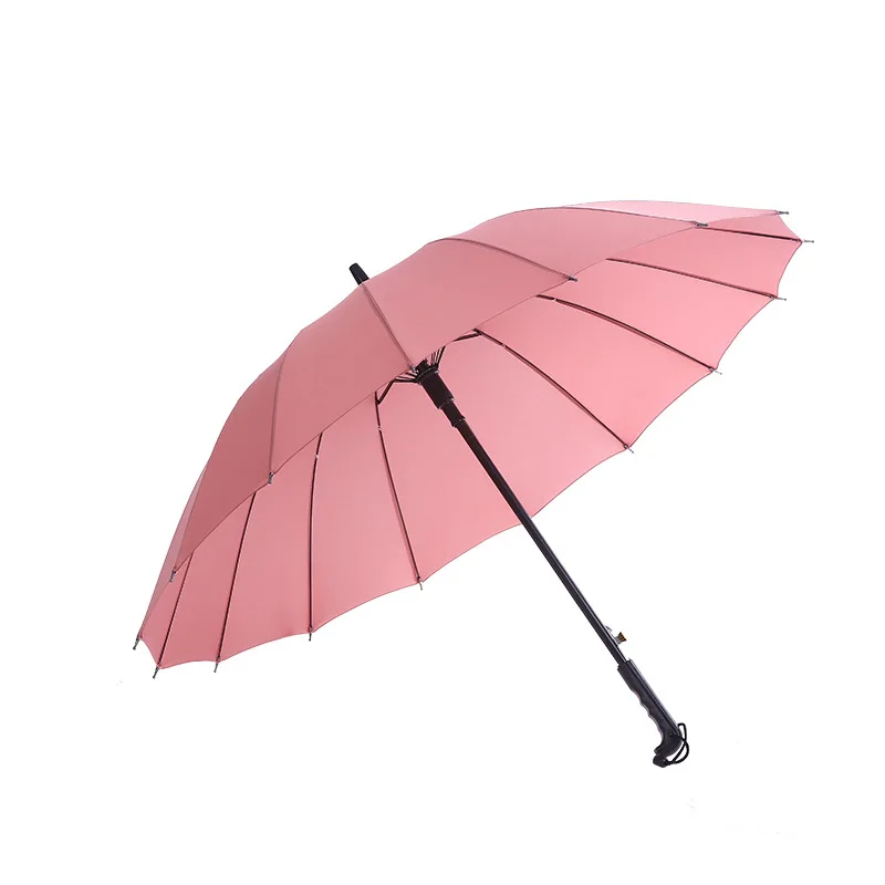 Только Jime усиленный ветрозащитный зонтик дождь женский солнечный и дождливый зонтик одноцветное лобовое стекло увеличение зонтик трость длинная ручка - Цвет: Single Pink