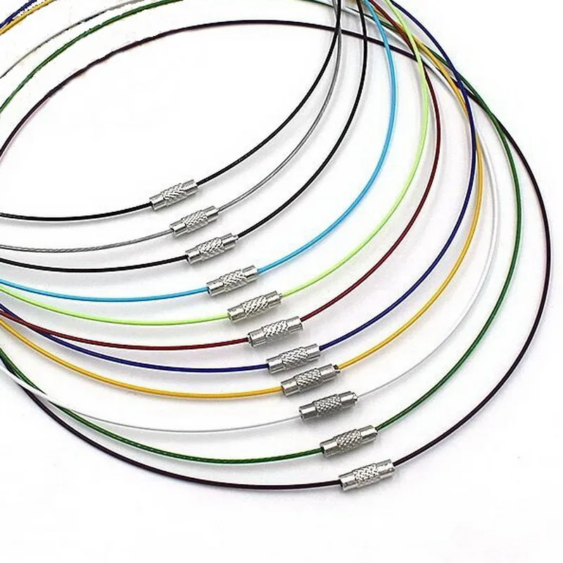 

1mm Fine Stainless Steel Wire Collar Turnbuckle Torques Steel Rope Necklace