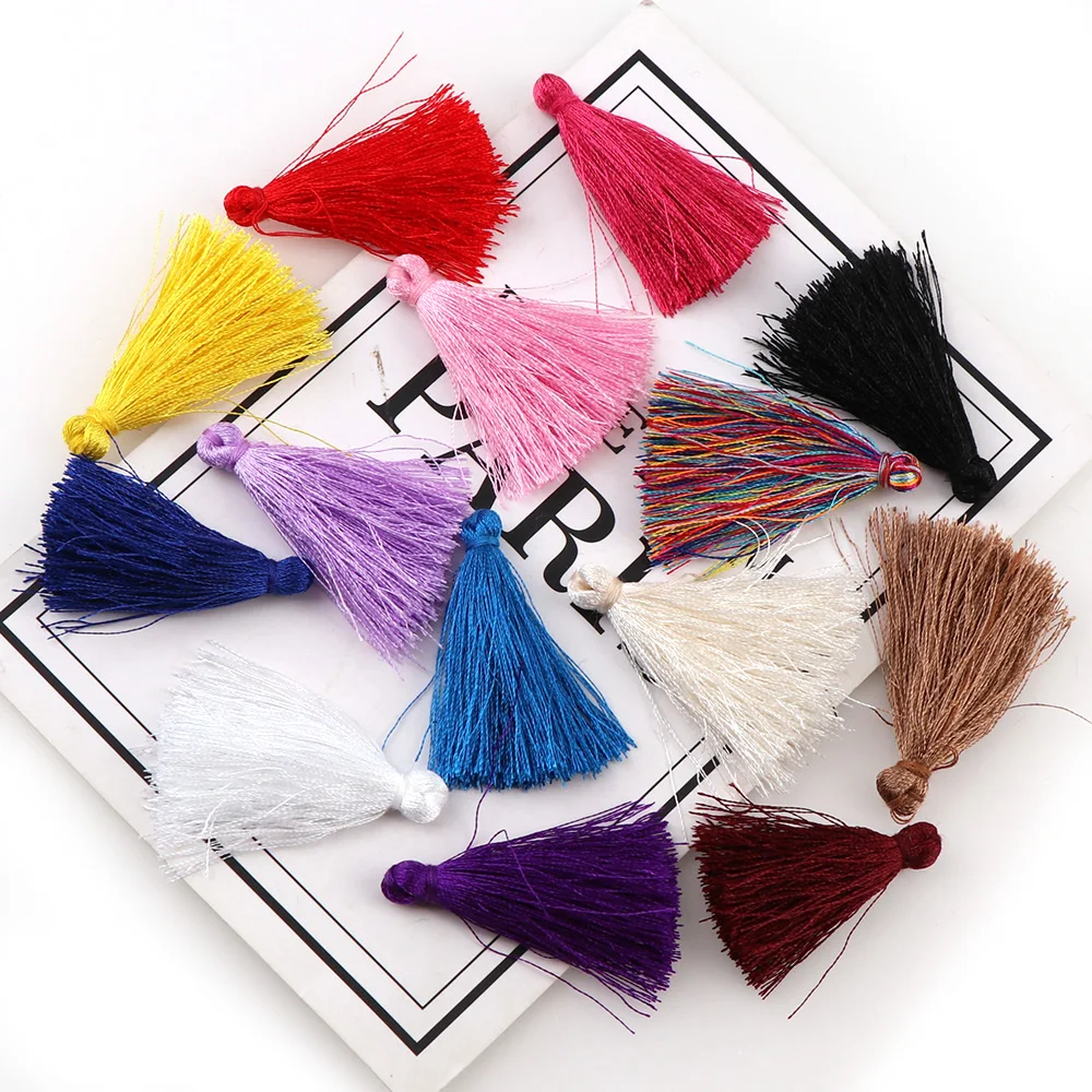 30pcs 40mm Mini Cotton Tassels Small Tassels For Boho Jewelry Making