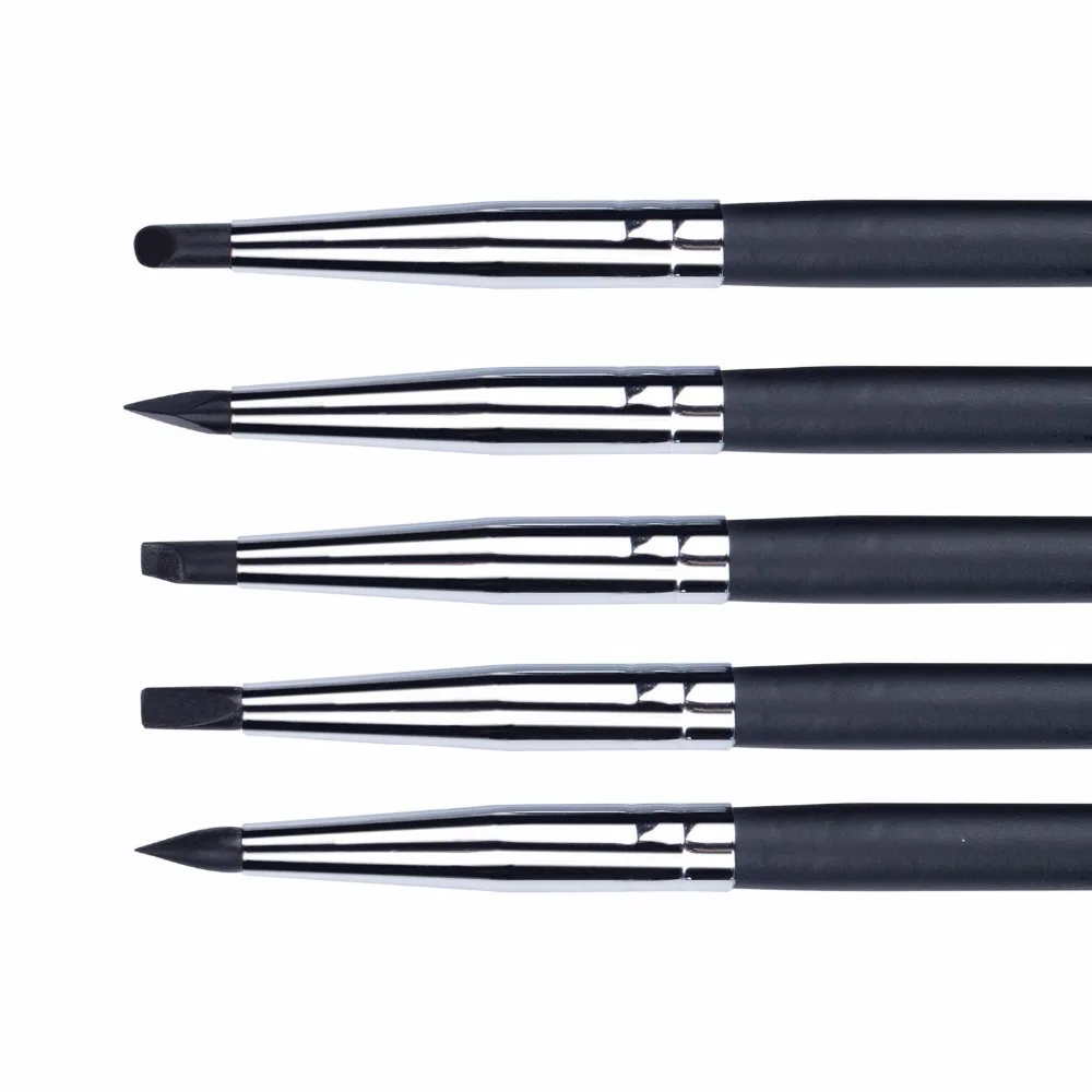 MEEDEN 5PCS Artist portable Paint Brush Set Professional Silicone