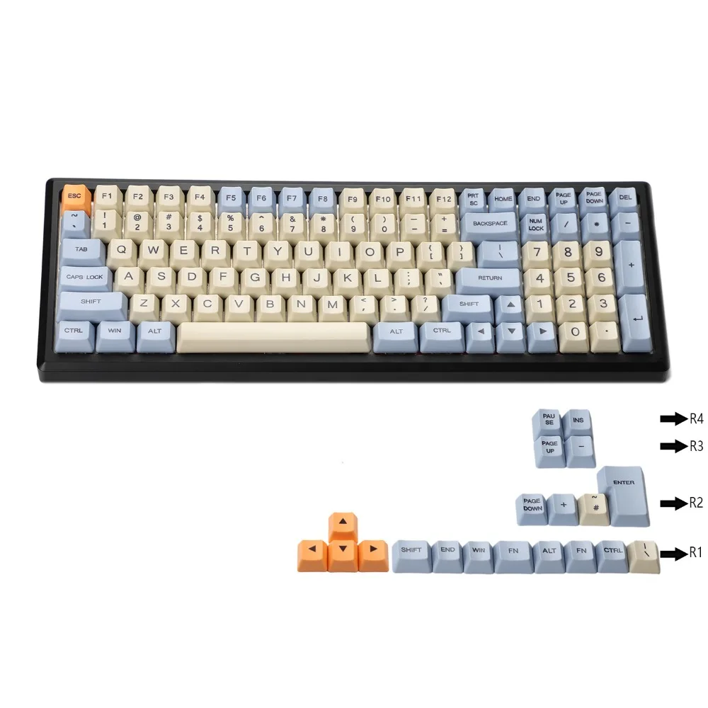 YMDK Сублимация краски 96 84 ANSI ISO Keyset OEM толстый PBT Keycap для MX механическая клавиатура YMD96 RS96 YMD75 KBD75 FC980M