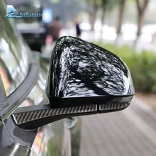 Airspeed Carbon Fiber Rearview Mirror Stickers Decorations For Ford Mustang 2015-2017 Rearview Cover Car Accessories Car-styling
