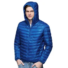 90% утиный ватный мужской пуховик зимний теплый стоячий воротник с капюшоном Сверхлегкий пуховик мужской пуховик ультра легкие куртки бренды