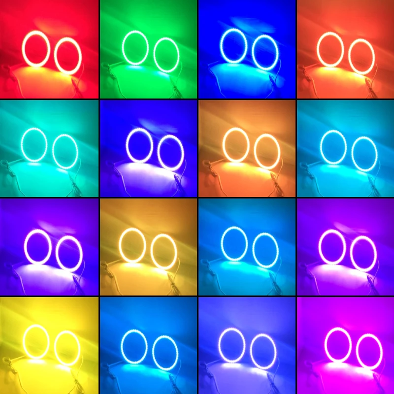 2 шт. ультра яркий RGB светодиодный Ангельские глазки гало кольца 72 мм 80 85 90 95 100 105 110