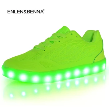 

2016 women light up led luminous shoes recharge for adults neon basket color glowing casual fashion with new simulation sole