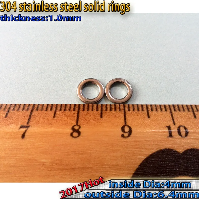 

2017new fishing boat accessories fishing ring solid ring size1.0mm*4mm*6.4mm  quantily 200pcs/lot