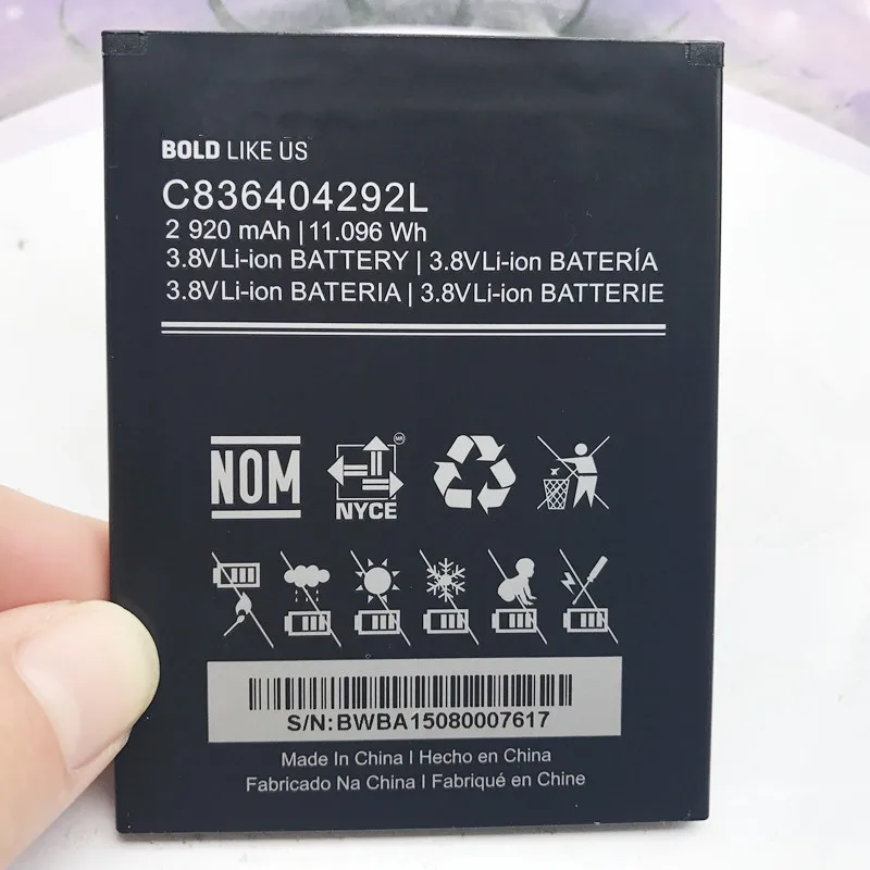 

3.8V 2920mAh C836404292L Battery For BLU L290U Life 8 XL L290L L290U Bateria Batterij Cell Mobile Phone Batteries