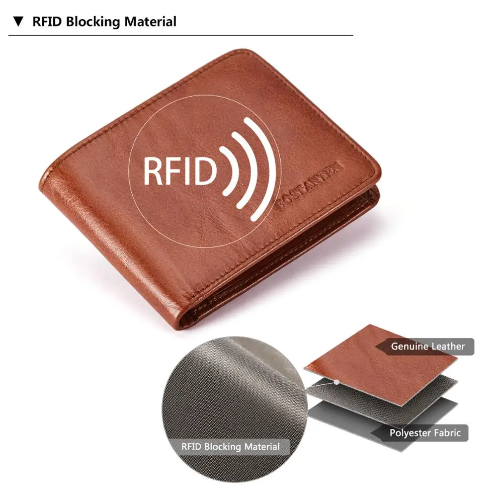 Beste BOSTANTEN Echt lederen heren portemonnee RFID met coin pocket korte vintage portefeuilles met kaarthouders man portemonnee Met Doos