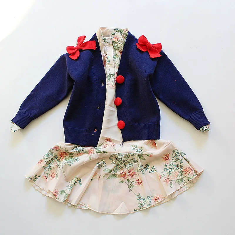 Bowknot Baby Girl Sweater Solid Color Sweet Princess Cardigan Button Closure Infant Kids Cotton Knitted Long-Sleeved V-Neck Coat (5)