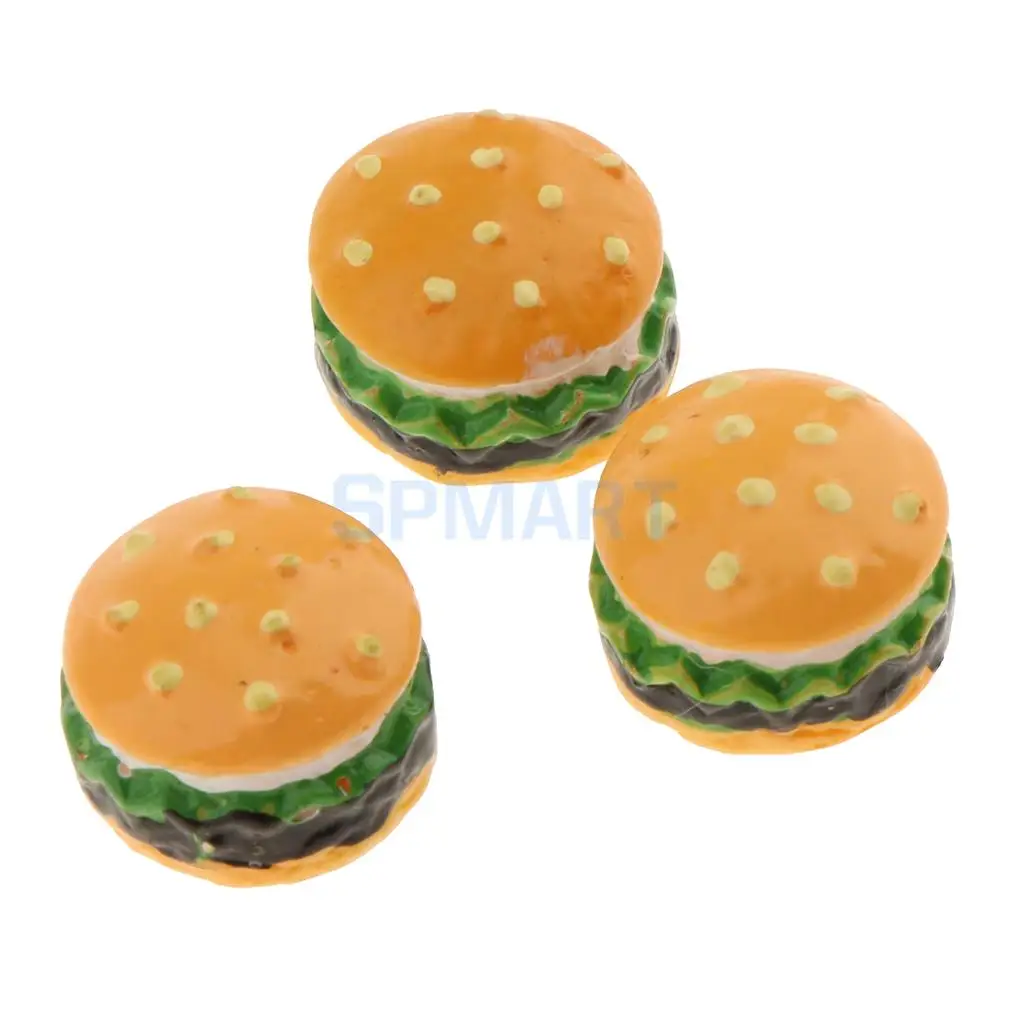 Pack of 10 Miniature Food Hamburgers for 1:12 Scale Dollhouse Accessories 