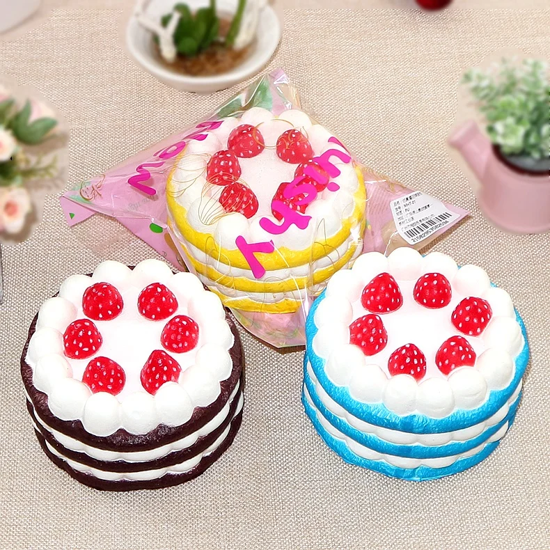 

Artificial Squishy Strawberry Cake Cream Scented Slow Rising Relieves Stress Toy Children Pretend Play Adult Anxiety Attention