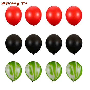 

12pcs/lot Watermelon party latex Balloons red balck latex air balloons for Baby Shower fruit watermelon Birthday Party decora
