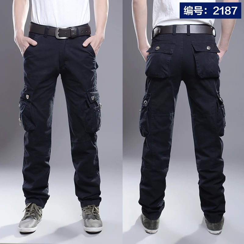 Mens Military Cargo Pants With Multiple Pockets Stretchable Cotton