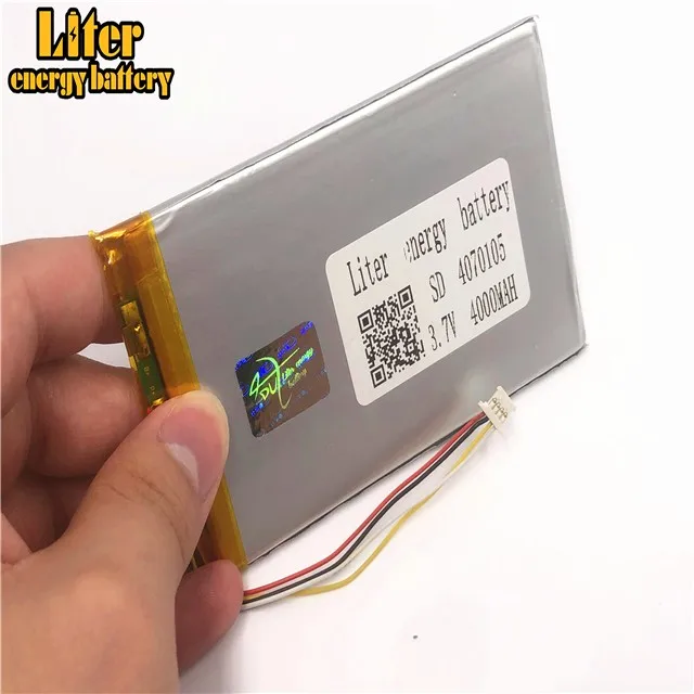 Вилка 1,0-4 P 4070105 оптовая цена 3,7 v 4000mah lipo батарея в аккумуляторных батареях с полной емкостью