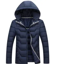 Зимняя куртка мужская новая с капюшоном зимняя куртка мужская короткая тонкая Теплая стеганая верхняя мужская куртка черная