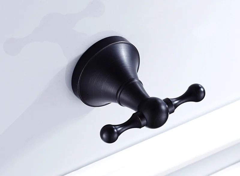 black bathroom coat hook