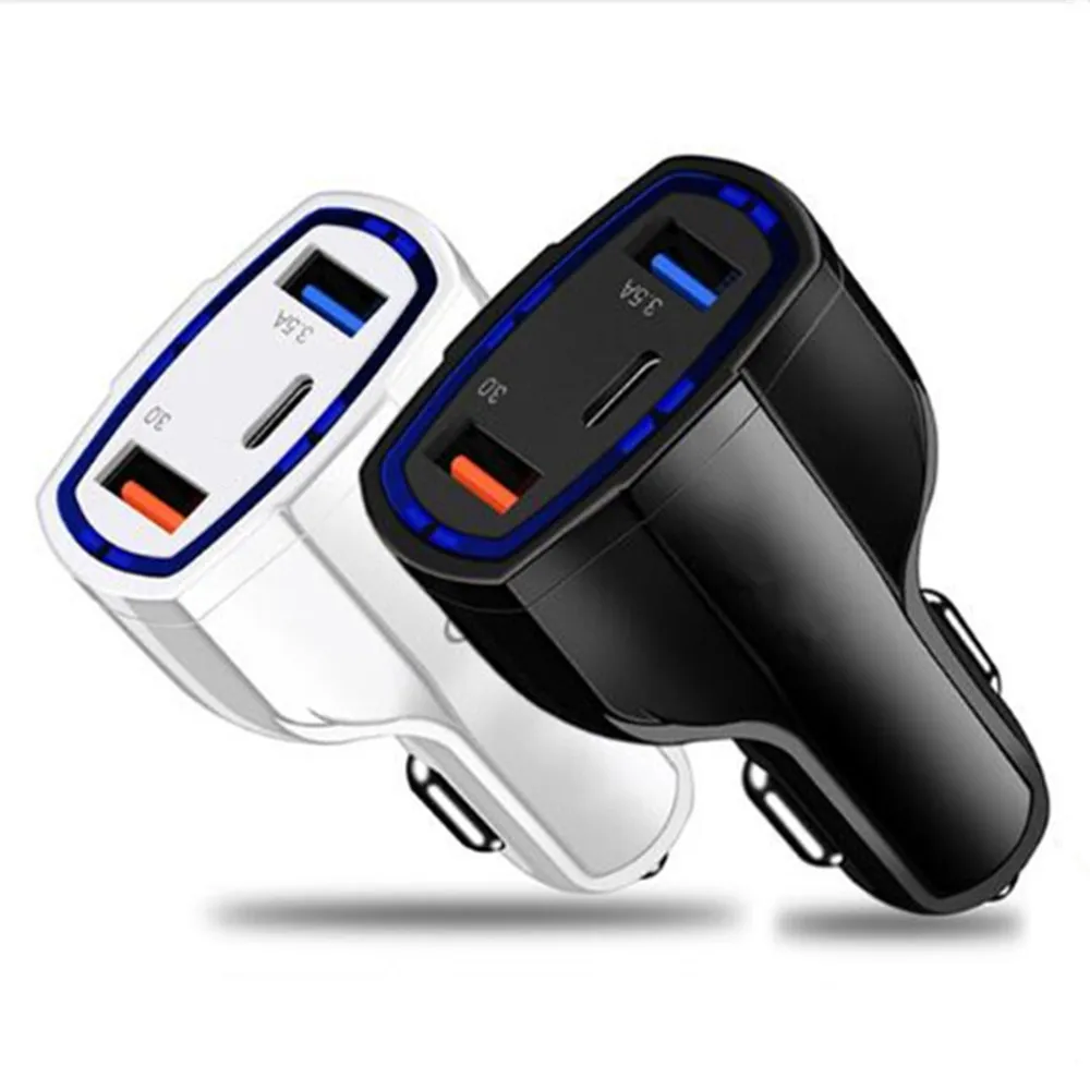 

QC3.0 Fast Charging Car Charging 3.5A Dual USB with Type-c Interface Output Vehicle ChargerQC3.0 Fast Charging Car Charg