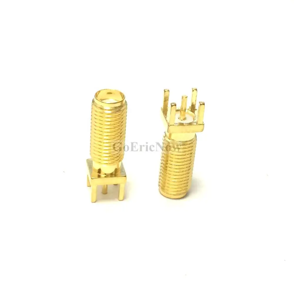 

50 pcs RF Coaxial Gold Plated 50ohm Long with Nut washer Right Angle/Straight SMA Female PCB Connector Adapter