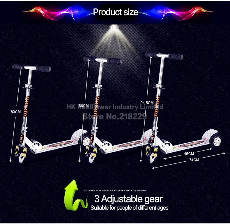 Алюминиевый сплав 2 колеса скутеры для взрослых детей складной портативный мини велосипед флэш колеса белый регулируемая высота