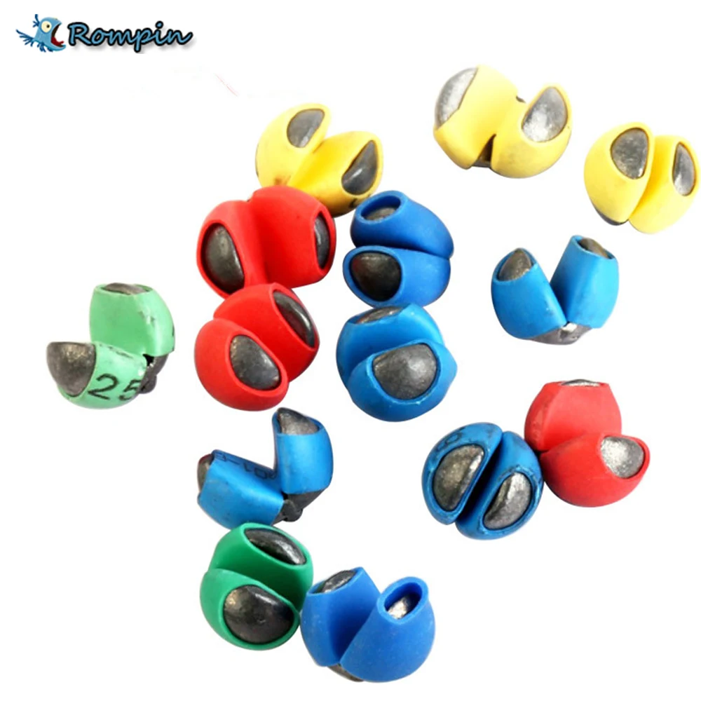 

Rompin Fishing Fish Angling Lead Weight Split Shot Rig Sinkers covered with PU rubber protect fishing line