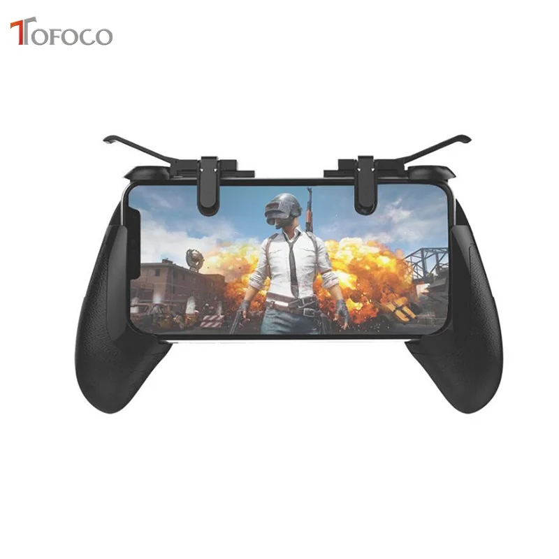  Mobile Game Controller Shooter Trigger Fire Button with Handle Holder Cell Phone Adapter Accessorie