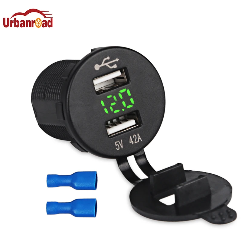 Waterproof Blue 5v 4.2a Led Dual Usb Auto Car Charger Power Adapter