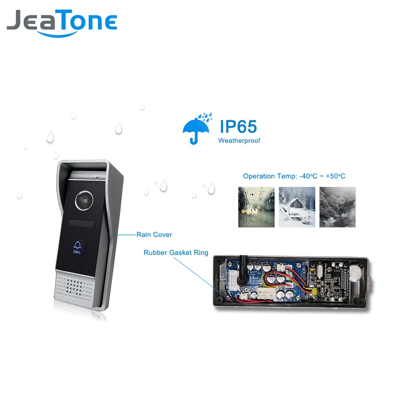 JeaTone 4-проводной видео домофон 1200TVL дверной звонок Водонепроницаемый Пинхол объектив