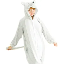 Серый Мини Мышь пижамы Наборы для ухода за кожей фланелевые пижамы Femme взрослых ночное милые животные пижамы для Для женщин зимние пижамы